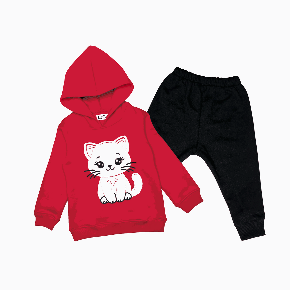 Adorable Kitty Bliss Red Girls Tracksuit