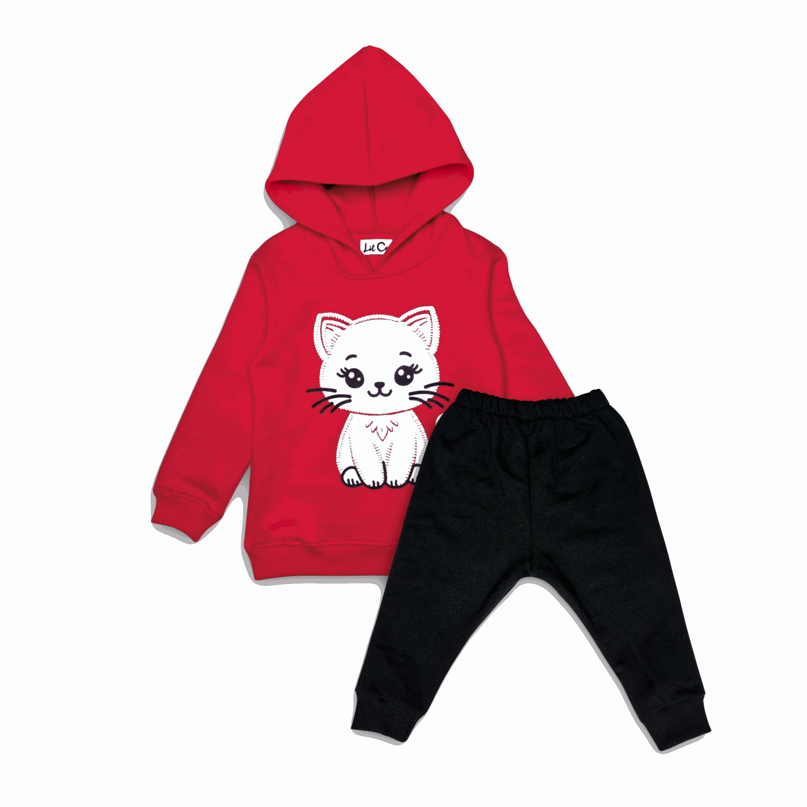 Adorable Kitty Bliss Red Girls Tracksuit