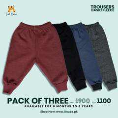 Pack of Three Basic Fleece trouser for Winters