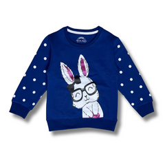 Bunny Scholar (Royale Sweatshirt with Bunny and Polka Dots)