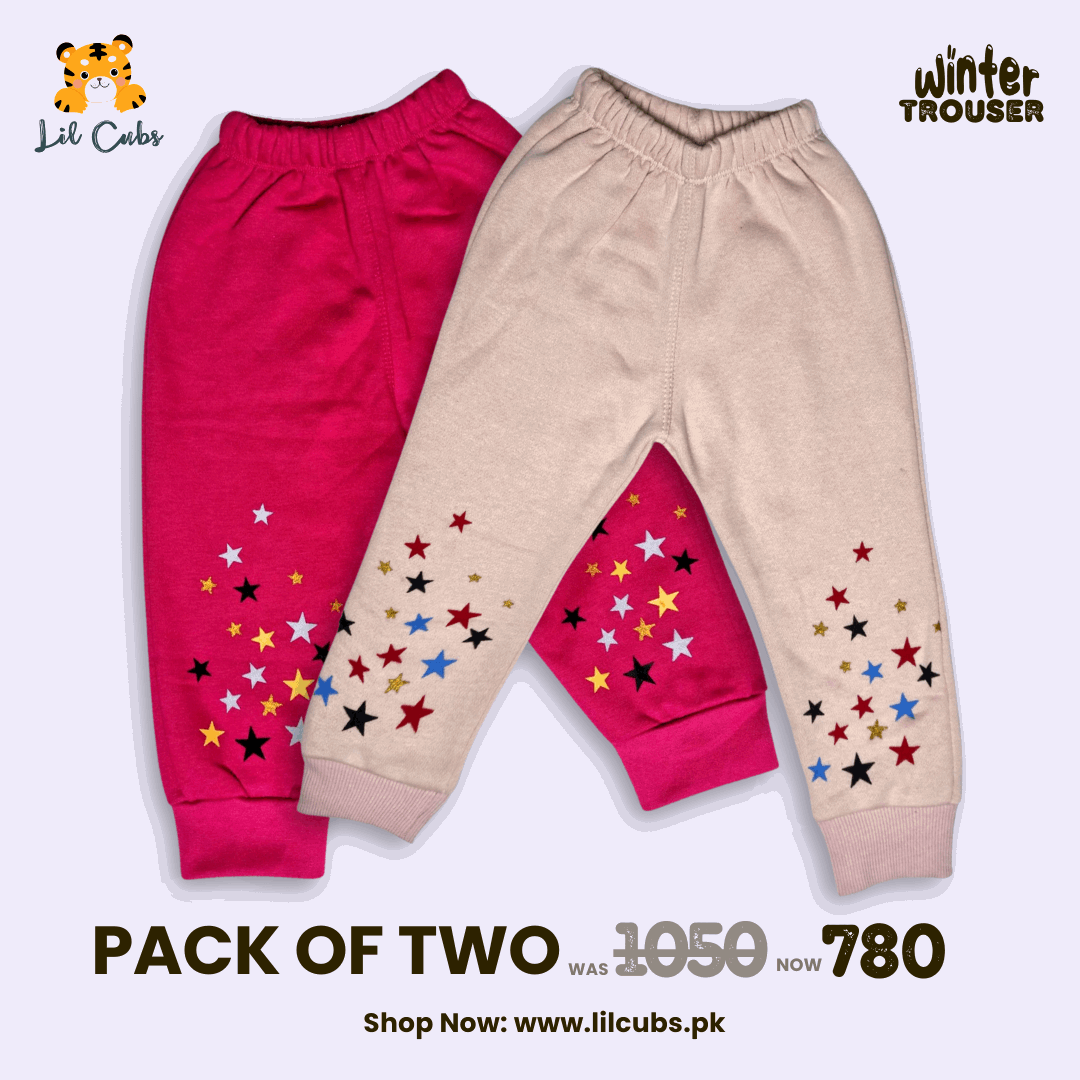 Pack of 2 Cozy Comfort: Fleece Trousers for Kids (6m to 5 Years)