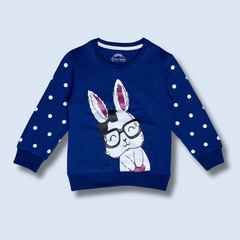 Bunny Scholar (Royale Sweatshirt with Bunny and Polka Dots)