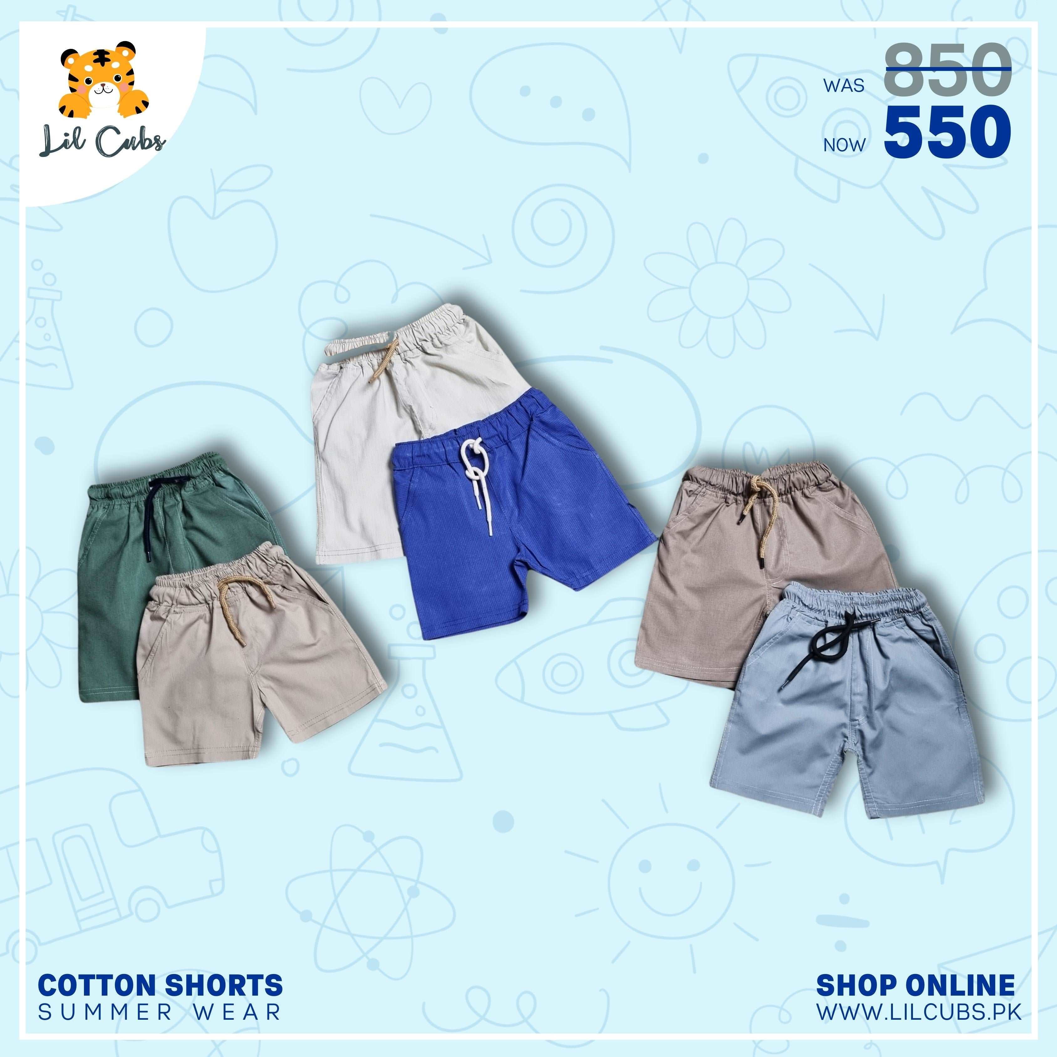 Adventure-Ready Cotton Shorts: Stylish Comfort for Kids On-the-Go