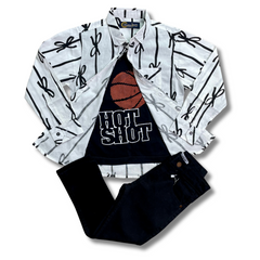 Boys' Hotshot Basketball Style Double Shirt & jeans set