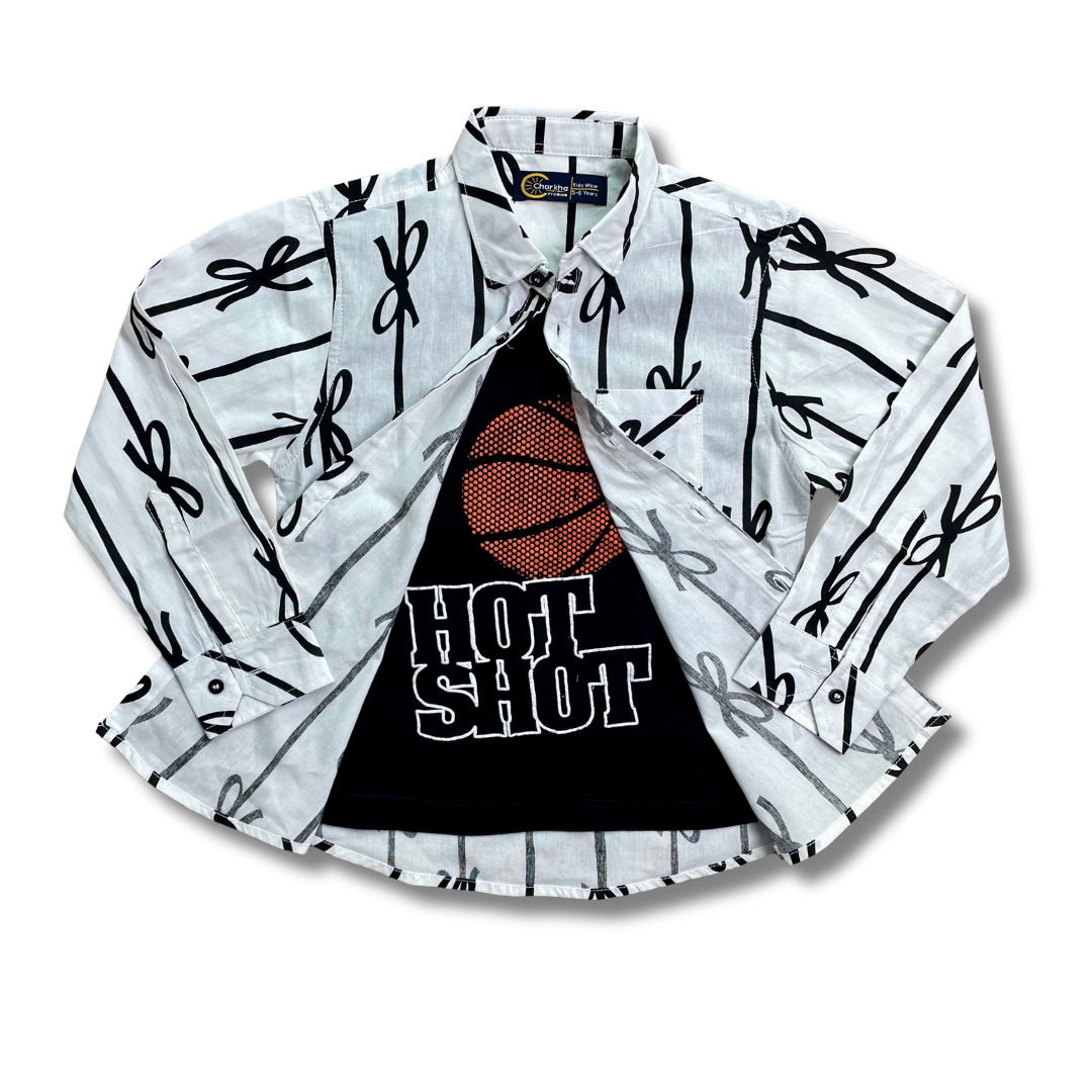 Boys' Hotshot Basketball Style Double Shirt & jeans set