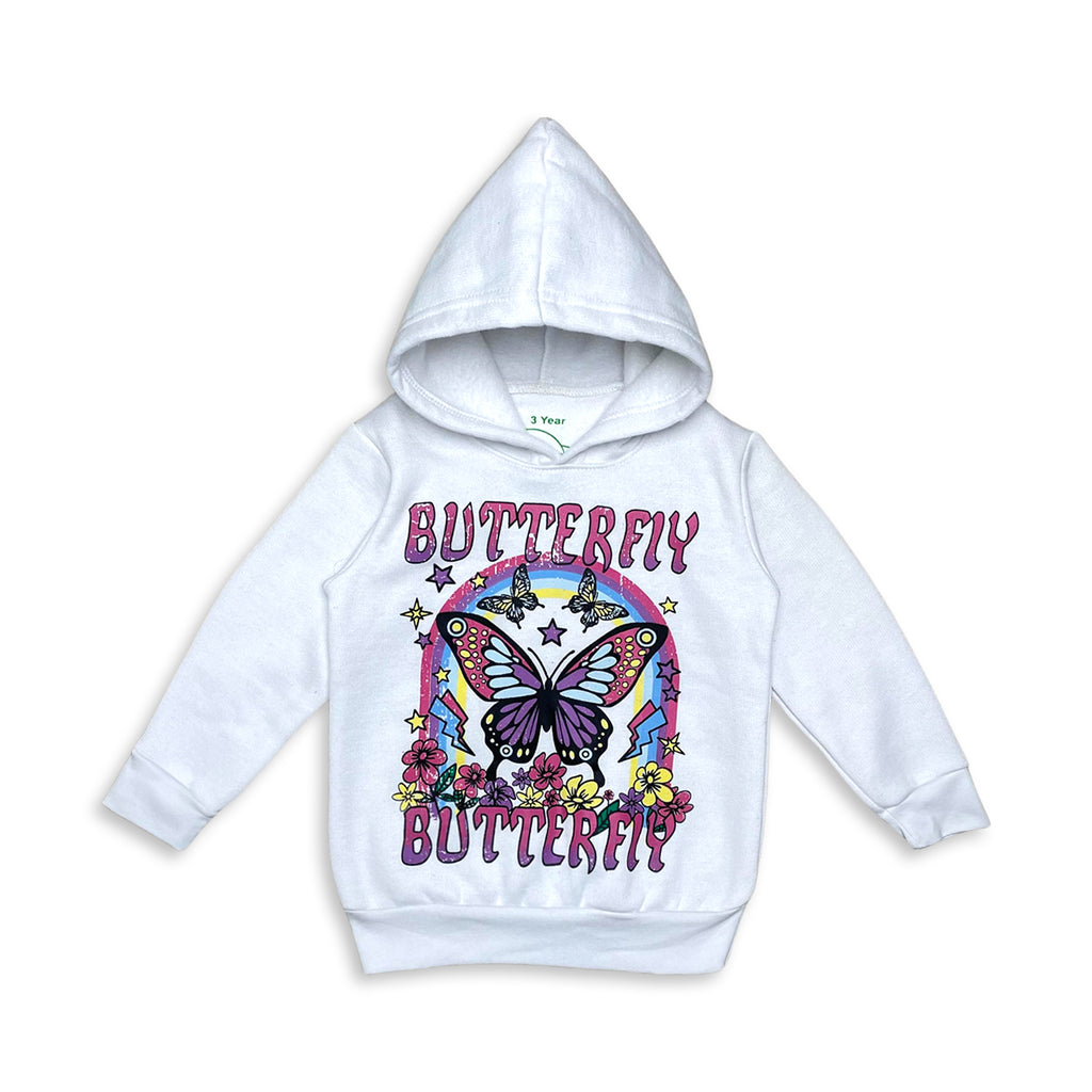 Colorful Butterfly Print Hoodie Cozy Stylish for Kids Lil Cubs