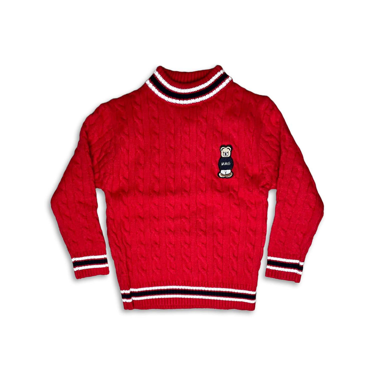 Red Knitted Fabric Sweatshirt – Warm & Vibrant Winter Wear