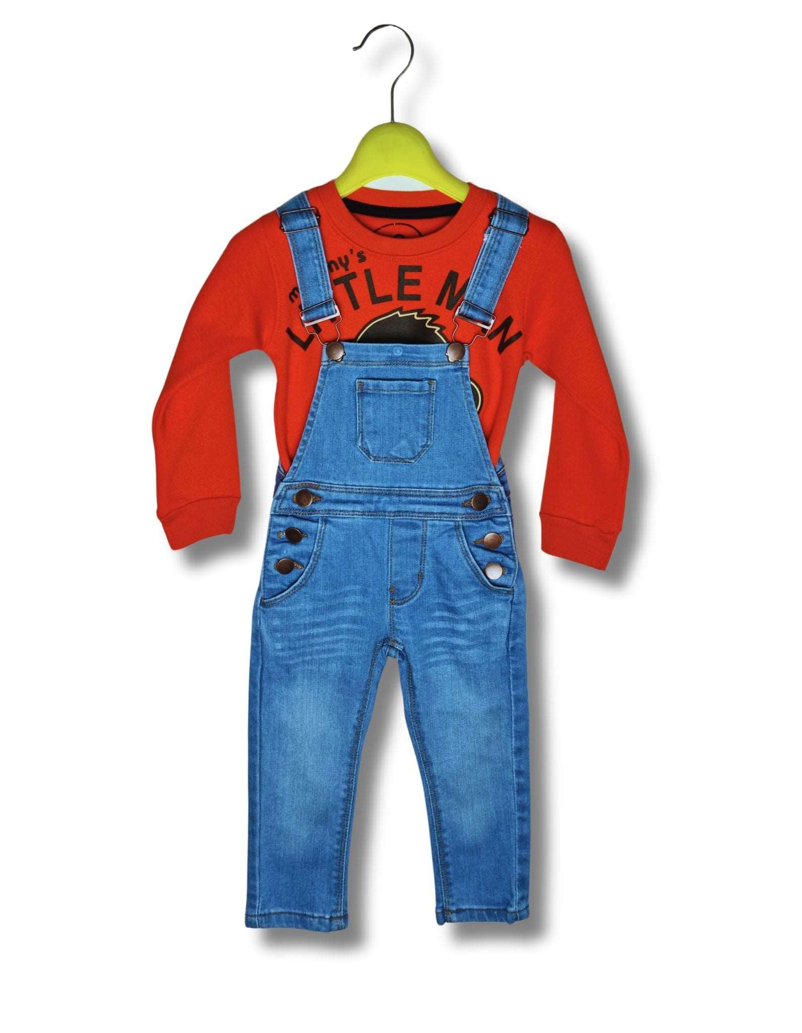 Flexi-Fit Denim Dungarees: Play-Proof Unisex Style for the Little Adventurers