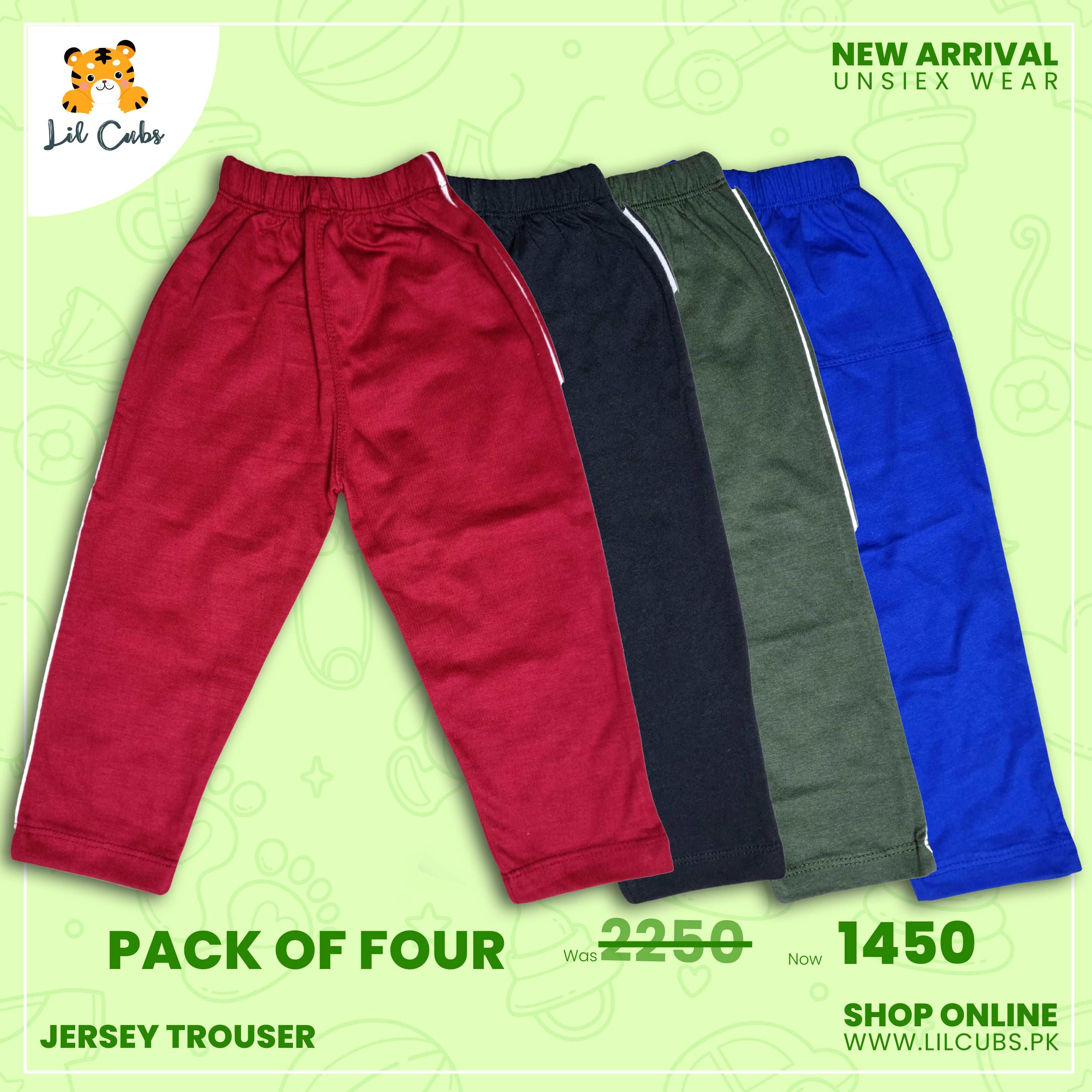 Pack of 4 Sporty Chic: Jersey Trousers